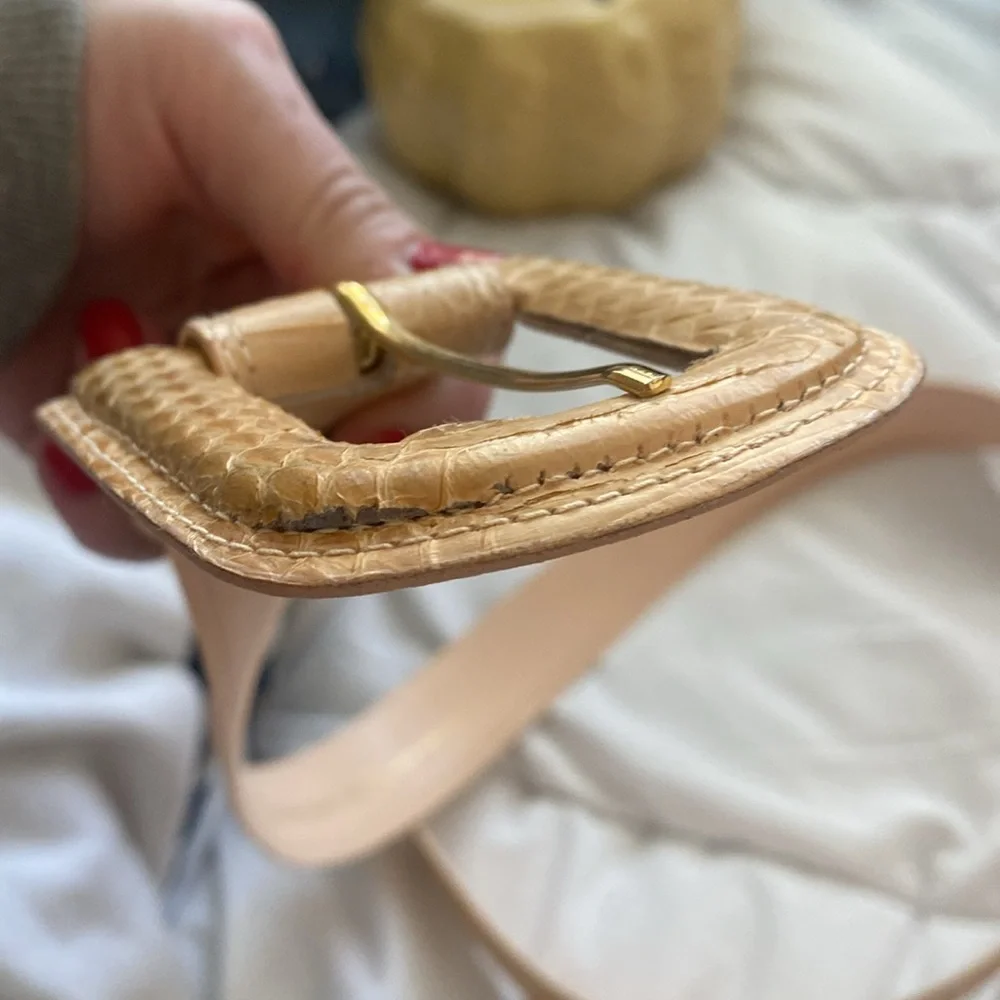 Dame Vintage Snake Skin Belt L (40”) cream - Picture 7 of 7